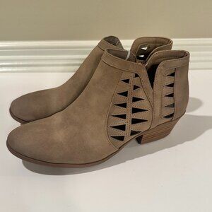 Women's Tan Suede Ankle Boots  by Marco Republic